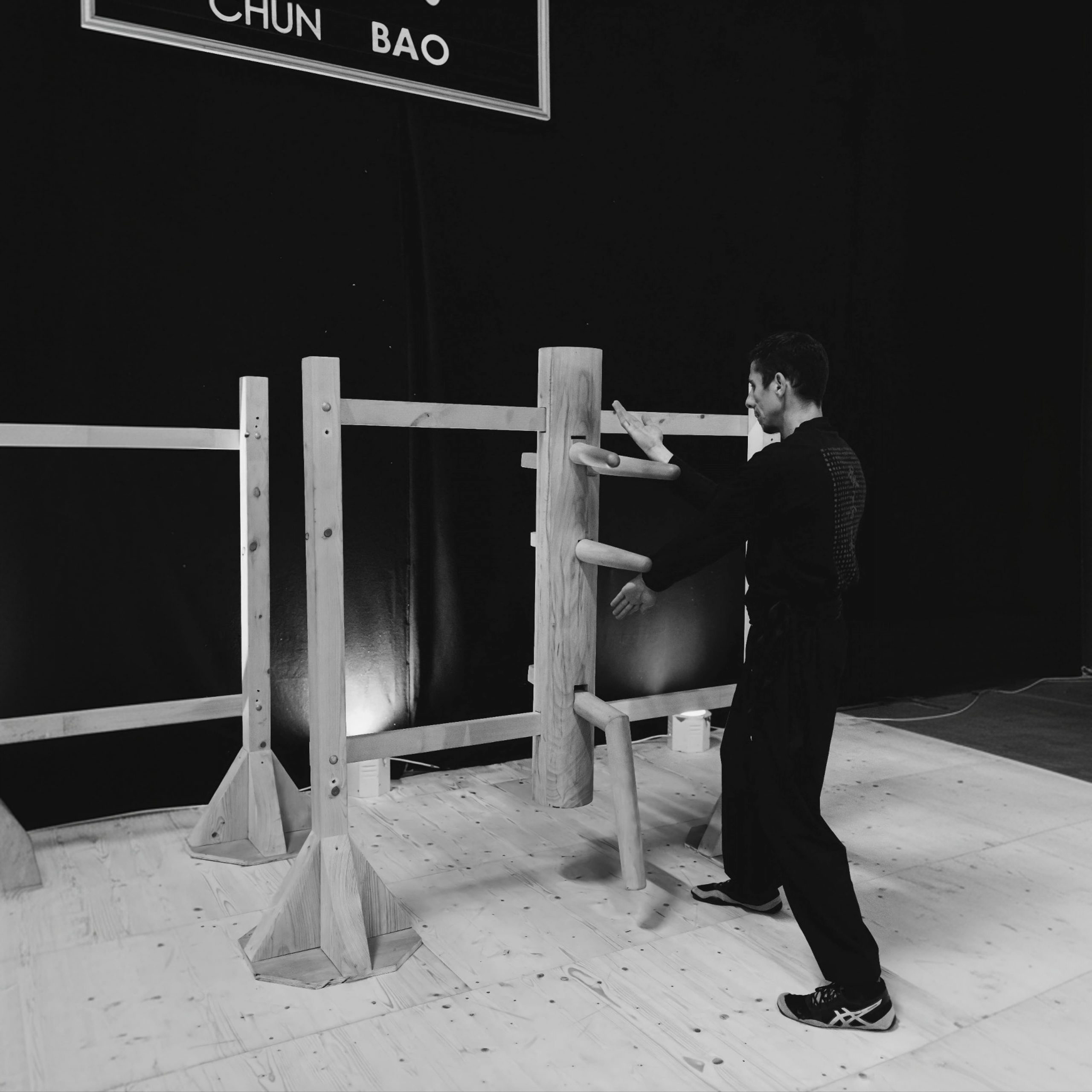 Pratique du Mook Jong — travail haut, moyen, bas